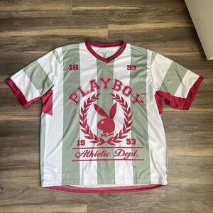 PLAYBOY Red and Gray Logo T-Shirt